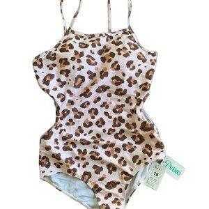 Dvenki Classic Leopard Swimsuit for Teen Girls/Petite Women Size 16 NWT